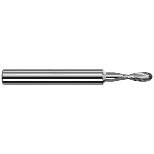 End Mill for Plastics - 2 Flute - Ball, 0.0781" (5/64), Material - Machining: Carbide